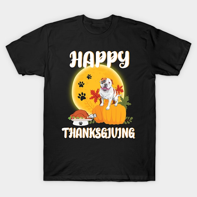 Catahoula Bulldog Seeing Turkey Dish Happy Halloween Thanksgiving Merry Christmas Day T-Shirt by Cowan79